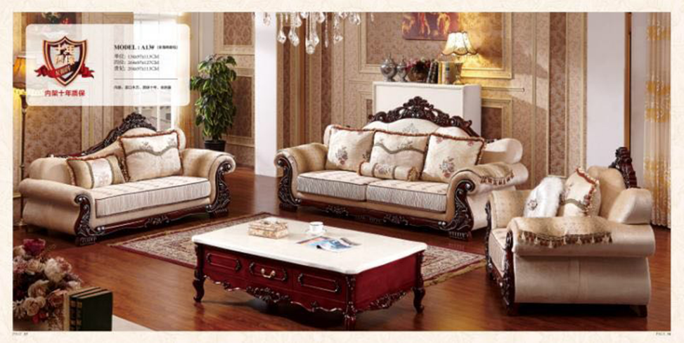 A13 HAND CRAFTED SOLID WOOD FABRIC LOUNGE