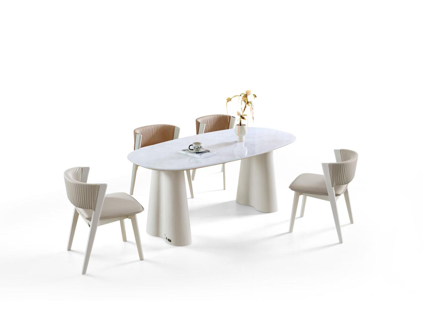 AK6625 CRYSTAL STONE DINING TABLE WITH CHAIRS